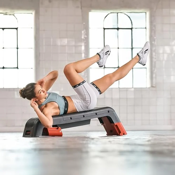 Reebok Steppbrett, verstellbare Plattform für Heimtraining mit Neigungs- und Höhenverstellung, 121 x 33 x 35 cm – Bild 6