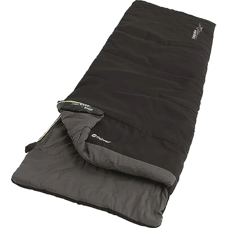 Outwell Celebration Lux, Schlafsack Schwarz, Einzel-225 x 80 cm mit gedämmter Kopfstütze und leicht zu öffnendem Reißverschluss – Bild 2
