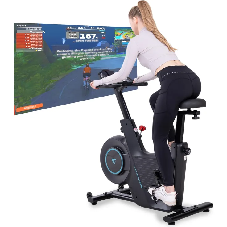 CITYSPORTS X-BIKE Heimtrainer mit magnetischem Widerstand, Trainingsspiel-App, max. 120kg, LED-Stimmungsbeleuchtung, robust und leise