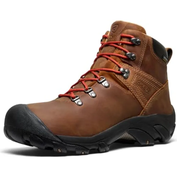 Keen Pyrenees, Herren Wanderschuhe, wasserabweisendes Nubukleder, KEEN.DRY Membran, S3-Technologie, braun, Größe 44.5