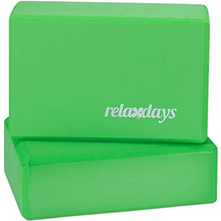 Relaxdays Unisex – Erwachsene Yogablock im 2er Set, Klötze Übungen, Hartschaum, rutschfest, Yoga-Würfel HBT 8x23x15 cm, grün f – Bild 1