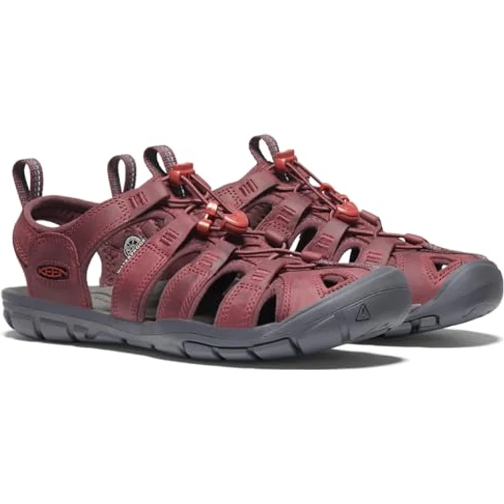 KEEN CLEARWATER CNX LEATHER Sandale, Damen, Wein/Rote Dahlie, Größe 40.5, mit Schnellverschluss und KEEN.ALL-TERRAIN Sohle – Bild 4