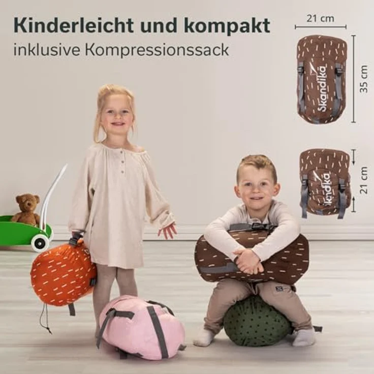 SKANDIKA Kinderschlafsack Soti, Camping Schlafsack für Kinder bis 150 cm, buntes Design Löwe, Baumwolle, maschinenwaschbar, Komfort-Temperaturen 13 °C bis 3 °C – Bild 5