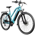 ZÜNDAPP Z810 Ebike Damen 28 Zoll Trekkingfahrrad, 8 Gänge, 165-190 cm, türkisblau, hydraulische Scheibenbremsen, 550 Wh Akku