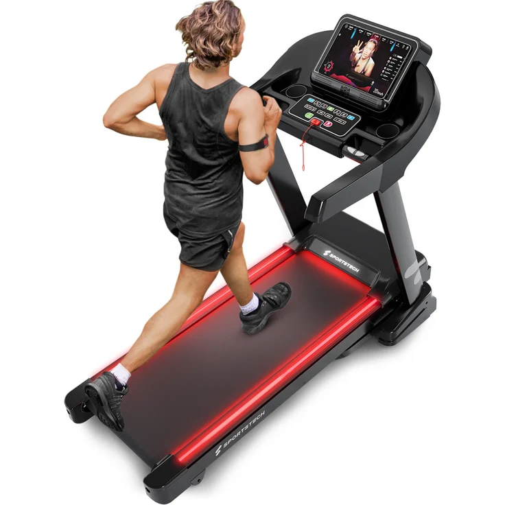 Sportstech Laufband F37s Profi | 20 km/h | Klappbar, Schwarz