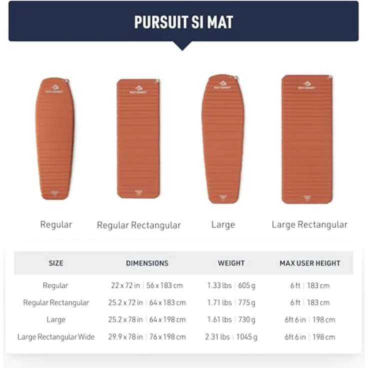 Sea To Summit Pursuit SI, Isomatte mit selbstaufblasender Funktion, braun, 0,775 kg, komfortabel und isolierend – Bild 5