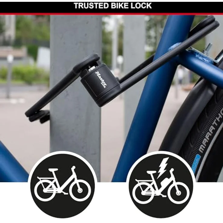 Master Lock 8335EURDPRO, Veloschloss aus gehärtetem Stahl mit Polymerbeschichtung, 84 cm, inkl. Schlüssel und Schloss-Halter – Bild 2
