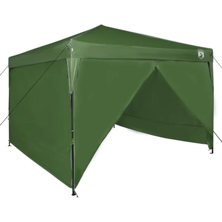 vidaXL Grünes Partyzelt aus Oxford-Stoff, 300 x 300 x 227 cm, modern mit silberner PA-Beschichtung, inkl. Rahmen und Tragetasche – Bild 1