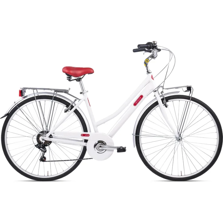 VENICE Letoule LaFolie City Bike 28 Zoll, 6-Gang Aluminium Damenfahrrad mit Shimano-Schaltung, weiß