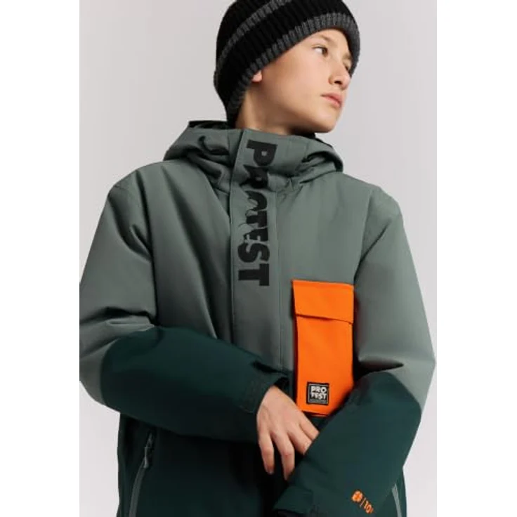 PROTEST PRTDylans JR Snowjacket, wind- und wasserdicht, atmungsaktiv, Evergreen, Größe 140 – Bild 2