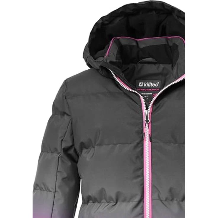 KILLTEC Mädchen Ski-Steppjacke mit Kapuze, wasserabweisend und winddicht, Daunenoptik mit Farbverlauf, atmungsaktiv – Bild 3