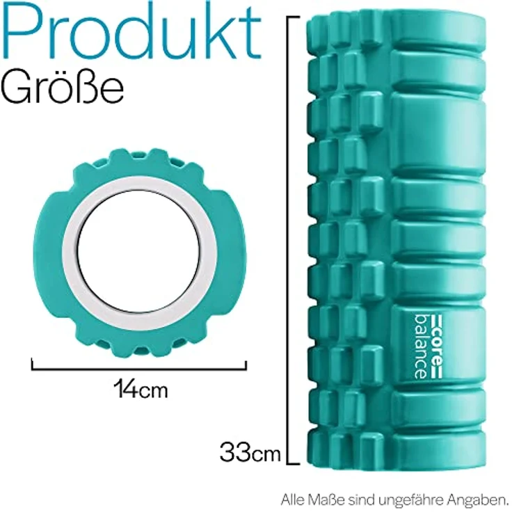 Core Balance Faszienrolle Rücken und Ganzkörper, Texturierter Sport Foam Roller für Tiefengewebemassage, 33 cm x 14 cm, für Fitness, Gym und Physio – Bild 5