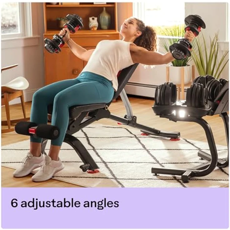 Bowflex 100675 Unisex-Adult 5.1S Verstellbare Hantelbank, Schwarz/Rot, one-size , – Bild 2