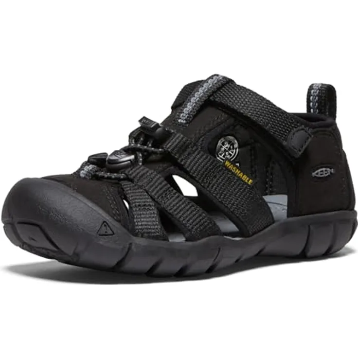KEEN Wanderschuhe, strapazierfähige Kunstleder/Textil Outdoorsandalen für Kinder, dämpfende EVA-Zwischensohle, PFC-frei, Schnell-Schnürsystem mit Klettverschluss