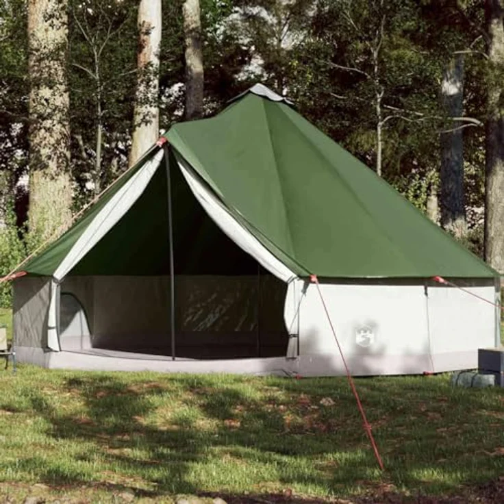 vidaXL Familienzelt Tipi, wasserdichtes Design, für 12 Personen, grün, E-Anschluss, mit Aufbewahrungstaschen, 11.80 kg – Bild 2