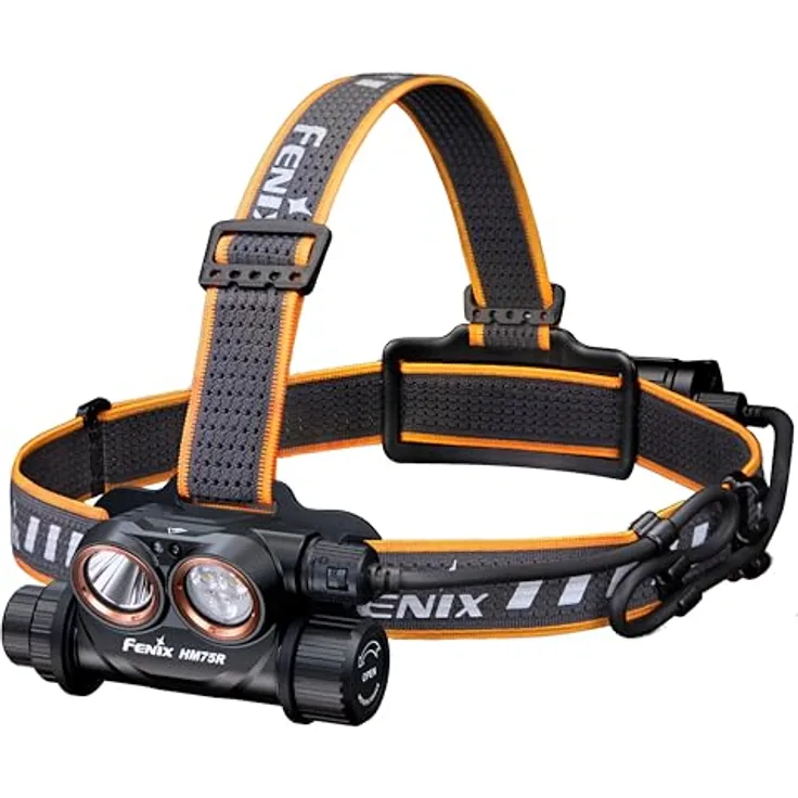 FENIX HM75R Stirnlampe, wiederaufladbar mit 1600 Lumen, 234 Stunden Laufzeit, IP68-zertifiziert, Leuchtweite bis zu 223 Metern