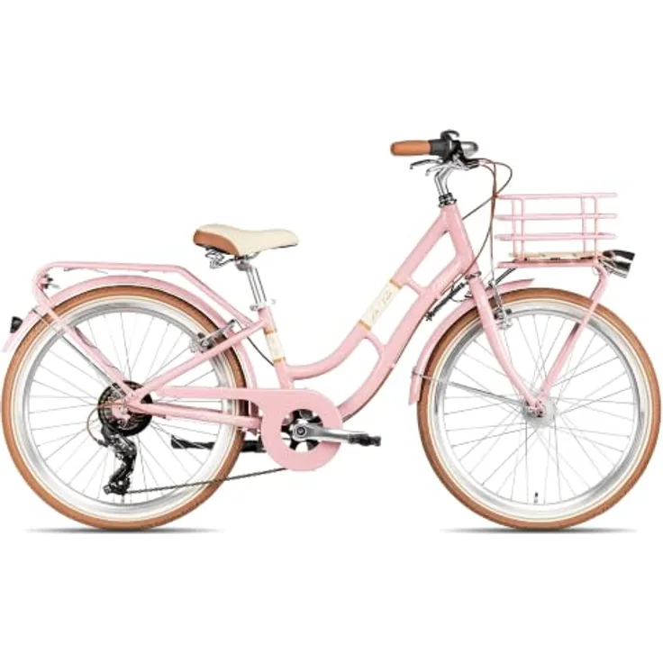 Maxim La Vita 7 24, Kinderfahrrad mit 7 Gang Shimano Tourney, Kettenschaltung, Straßenausstattung, violett/rosa