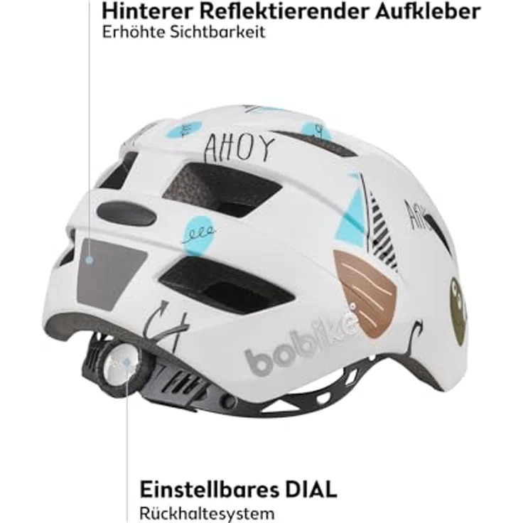 bobike Kids Plus, Velohelm für Kinder, 46 - 53 cm, mit 11 Belüftungsöffnungen, reflektierenden Applikationen und Moskitonetz – Bild 5