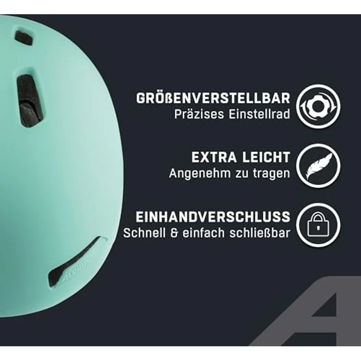 Alpina Haarlem Turqouise Matt, Fahrradhelm mit Inmold-Bauweise und Run System Ergo Flex +, türkis matt – Bild 3