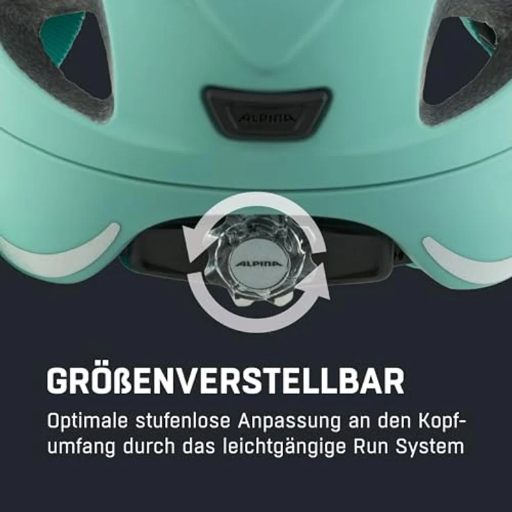 Alpina A9720172 Kinderfahrradhelm, Turquoise Matt, 47-51 cm, superleicht mit passgenauem Halt und optimaler Belüftung – Bild 5