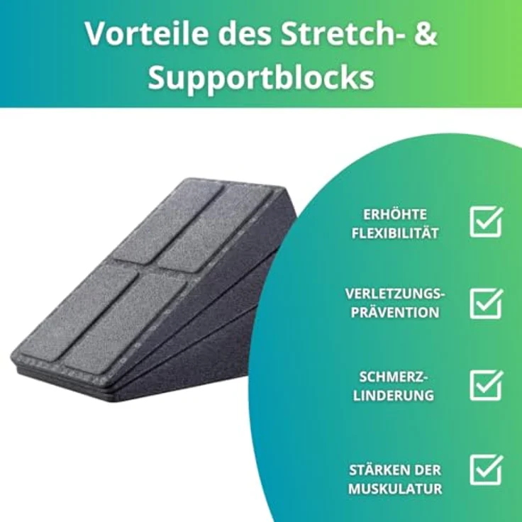 Barbara Klein Yogablock Wadendehner 3er Set, Yoga Block mit 3 Neigungswinkel (8,5° und 17°) für gesunde Körperhaltung und Flexibilität – Bild 3