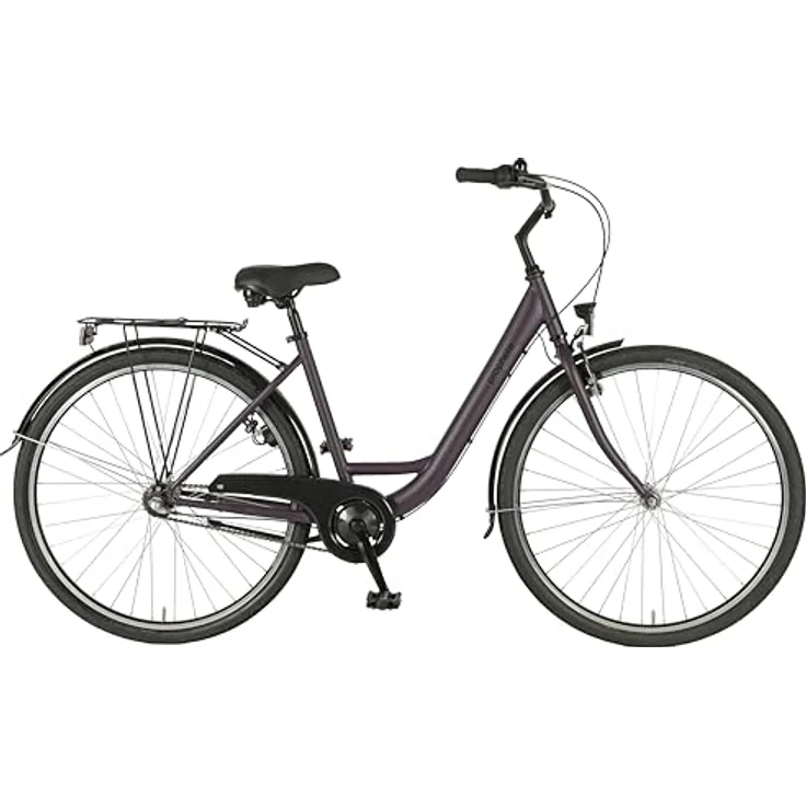 PROPHETE Geniesser 100 Cityrad 28" Dark Purple Matt – Shimano 3-Gang Nabenschaltung, LED-Beleuchtung, Rücktrittbremse, Wave Stahlrahmen 46 cm – Bild 1