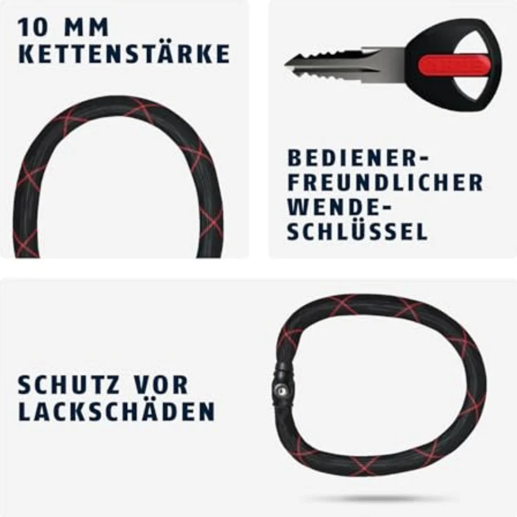 Abus Ivy Chain 9210, Kettenschloss für Fahrräder, 140 cm, hoher Diebstahlschutz – Bild 4
