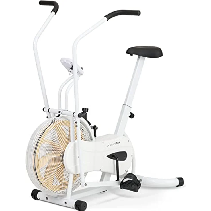 SportPlus Air Bike mit Luftwiderstand für Zuhause, Heimtrainer für HIIT,  Bike, beleuchtetes Display, bis 100 kg belastbar – Bild 1