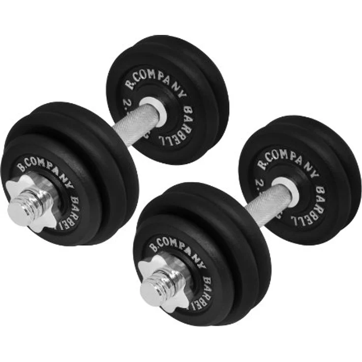 Bad Company Kurzhantel-Set I Hantelscheiben aus Gusseisen mit Kurzhantelstangen 30/31 mm I 2 x 15 kg – Bild 1