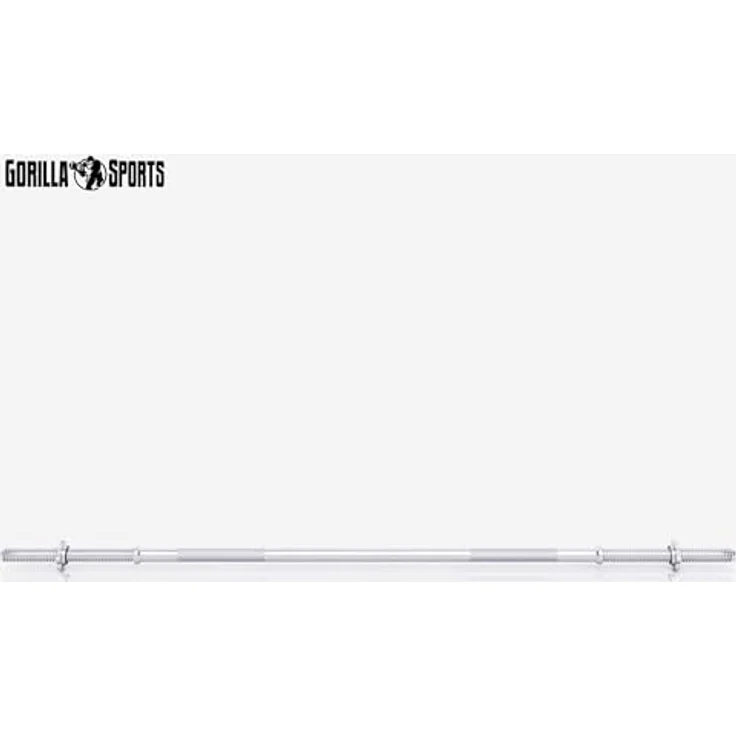 GORILLA SPORTS® Langhantelstange - Ø 30 mm, 150 cm / 180 cm / 200 cm lange, mit 2 Sternverschlüssen, bis 200kg Belastbar, aus Chrom - Langhantel, Hantelstange, Hantel, Langhantel-Stange – Bild 2