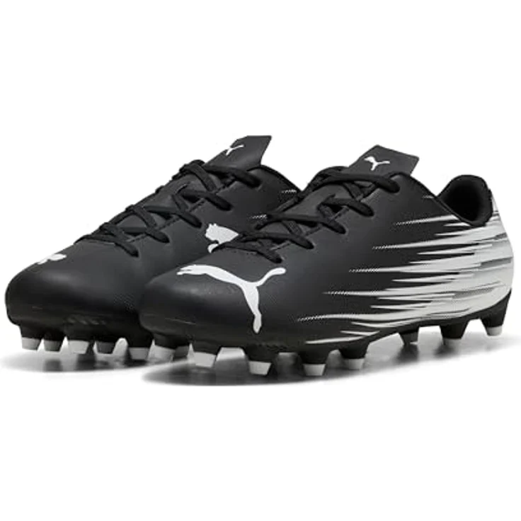 Puma ATTACANTO II FG/AG JR, Fußballschuhe für Kinder und Teenager, strapazierfähig für Kunstrasen, schwarz – Bild 1