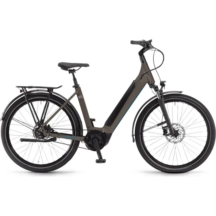 Winora Sinus R5f Wave City E-Bike, 27,5", 625Wh, torfbraun, Bosch Performance Smart System, 5-Gang Schaltung, wartungsarmer Riemenantrieb