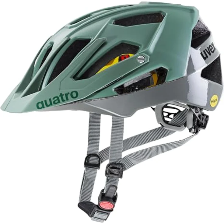 Uvex Quatro CC MIPS MTB-Helm, Grün 56-61 cm, mit integrierter Sonnenblende und 17 Belüftungsöffnungen – Bild 1