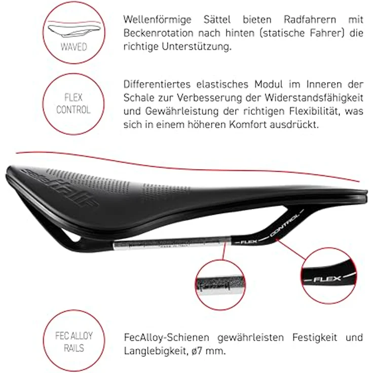 Selle Italia Novus Boost EVO X-TECH Superflow, Fahrradsattel mit Fec Alloy Rails ∅7mm, innovatives Design und hohe Stabilität – Bild 8