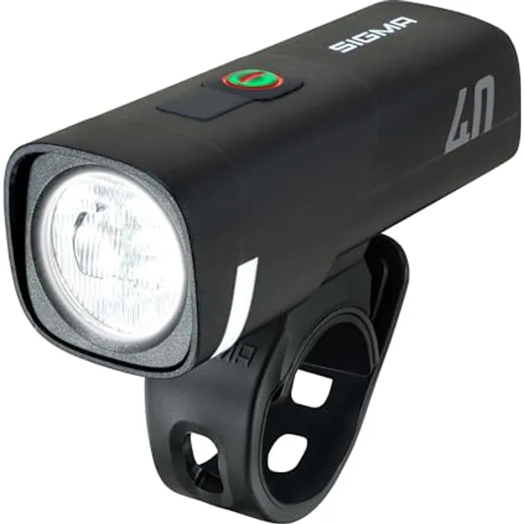 SIGMA Aura 40, LED Fahrradlicht mit 40 LUX, USB-C, 2 Leuchtmodi, StVZO zugelassen, lange Akkulaufzeit