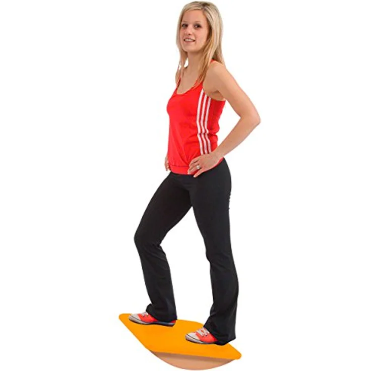 Sport-Tec Schaukelbrett klein mit Polster Wippbrett Wackelbrett Balancierbrett Balance, stabil, Kunstleder, verschiedene Farben und Größen – Bild 2