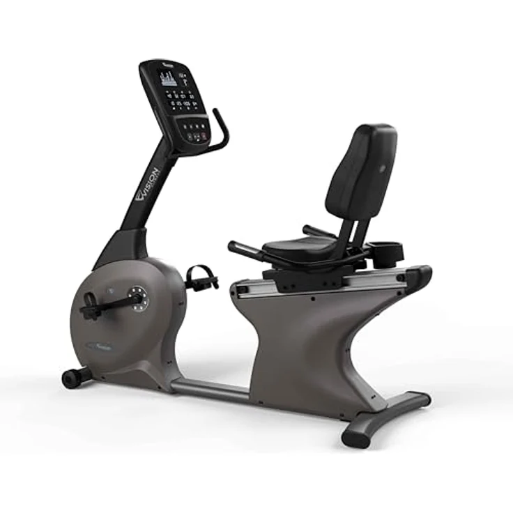 Vision Fitness R60 Halbliege-Ergometer, stromloser Generatorbetrieb, bis 182 kg, 25 Widerstände, LED-Konsole – Bild 1