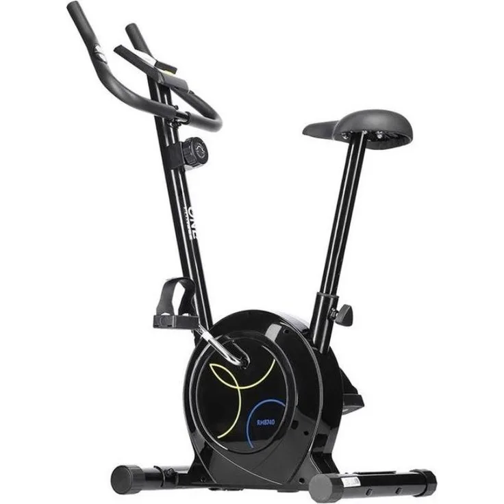 One RM8740, Hometrainer Ergometer mit 8 Widerstandsstufen, verstellbaren Lenker- und Sattelhöhen, maximal 110 kg Belastbarkeit, integrierten Transportrollen