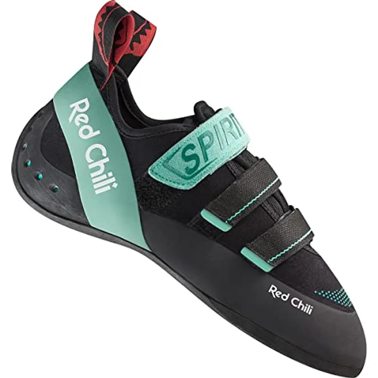 Red Chili Spirit LV IV, Damen Kletterschuhe mit Klettverschluss, komfortabel und dämpfend, Schwarz, Größe 38