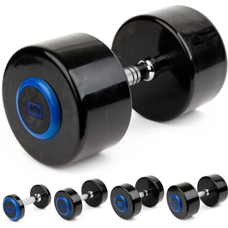 Sport-Thieme Kompakthantel PU, 10 kg mit gerändeltem Handgriff für optimalen Grip – Bild 1