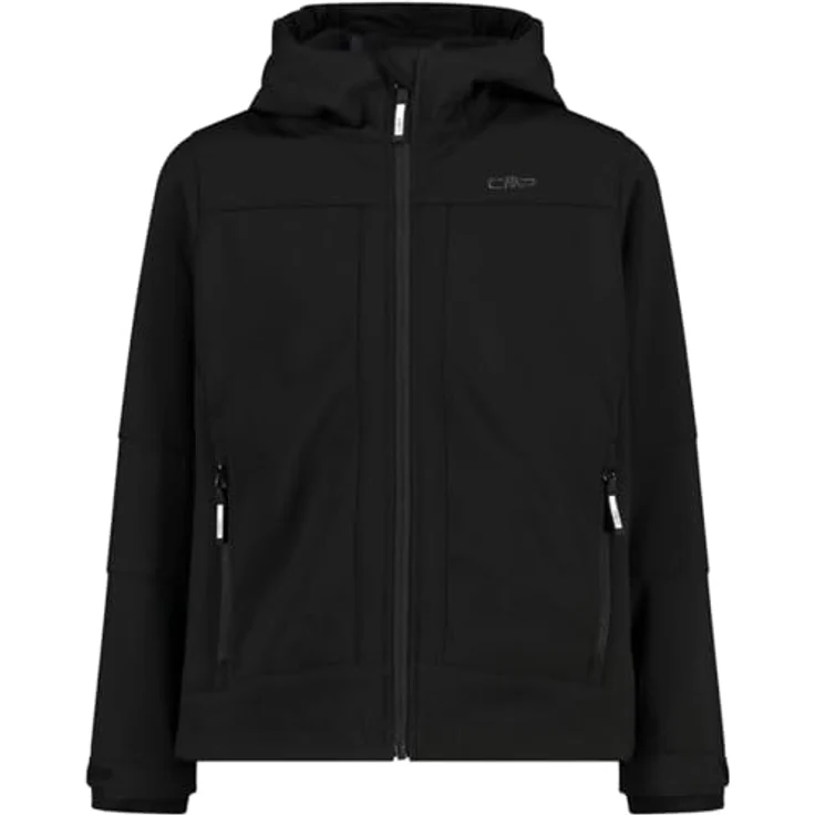 CMP Jungen Softshell Hoodie Jacke, atmungsaktiv und schnelltrocknend, schwarz, Größe 92 – Bild 1