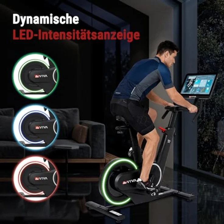 AsVIVA S20 Speedbike, Indoor Cycle Heimtrainer mit 20 kg Schwungmasse, 32 Stufen, Bluetooth und 21,5" Touchdisplay, leise für Zuhause – Bild 8
