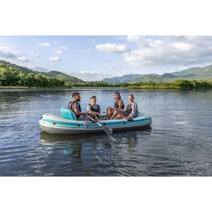 Bestway Hydro Force Adventure Elite X4, Schlauchboot 315 cm für 1 Person, robustes Inflata-Shield Pro-Material, mit Aluminium-Paddeln und Motorhalterung – Bild 5