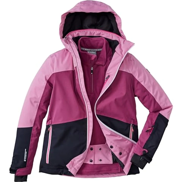 Killtec KSW 196 GRLS SKI JCKT, Kinder Skijacke in lila mit 10.000 mm Wassersäule, wasserdicht und atmungsaktiv, regulierbare Kapuze und Saum – Bild 3
