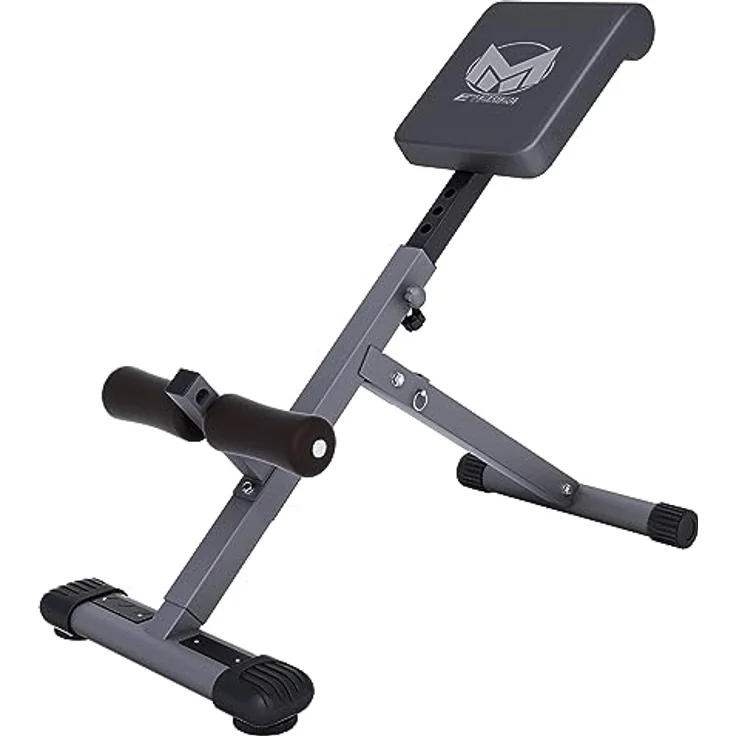 GYRONETICS® Hyperextension Rückentrainer - Klappbar, Höhenverstellbar, bis 120 kg, mit Gepolsterter Beinfixierung, Schwarz - Bauchtrainer, Römischer Stuhl, Rückenstrecker – Bild 1
