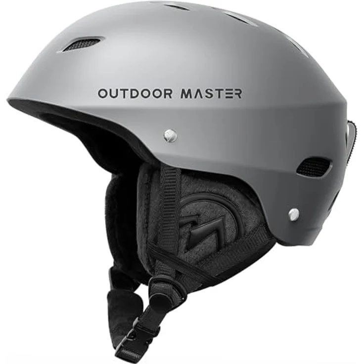 OutdoorMaster Kelvin Skihelm, Snowboardhelm für Herren, Damen & Jugendliche, verstärkte ABS-Schale, stoßabsorbierender EPS-Kern, optimal belüftet, Größe M, grau – Bild 1