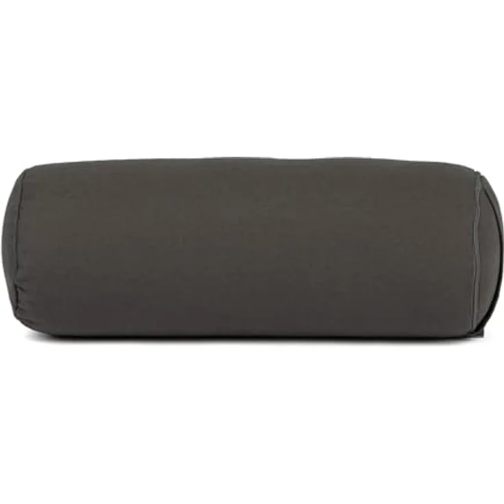 Bodhi Yoga Mini Bolster ECO | Ø 14 cm | 100% Bio-Baumwolle | Nackenrolle mit Buchweizenschalen | Yogabolster mit abnehmbarem und waschbarem Bezug | Yogarolle für Meditation | anthrazit – Bild 3