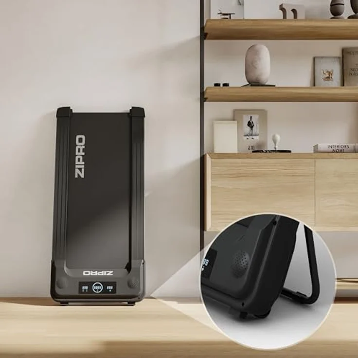 ZIPRO YOUGO Laufband für Zuhause Klappbar Elektrisches Laufband, Walking Pad für Schreibtisch, Geschwindigkeit 1-6 km/h, Max. Benutzergewicht 110 kg, Bluetooth-Lautsprecher, Fernbedienung, LED-Anzeige, Kompakt – Bild 3