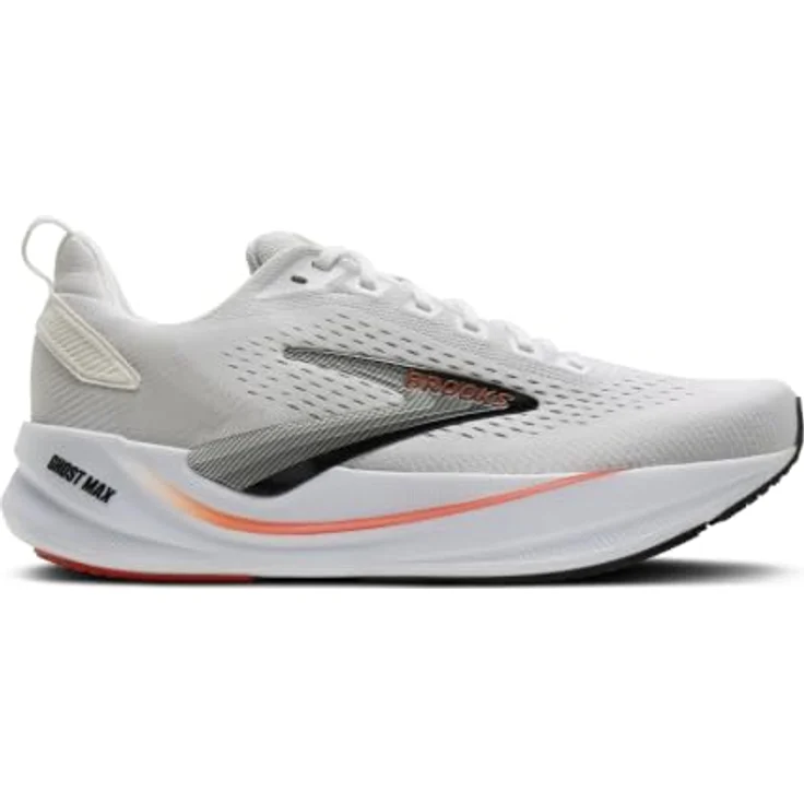 Brooks Ghost Max 4, Neutrale Allround-Laufschuhe mit DNA LOFT-Mittelsohle, White/Red/Black, Größe 42 – Bild 1