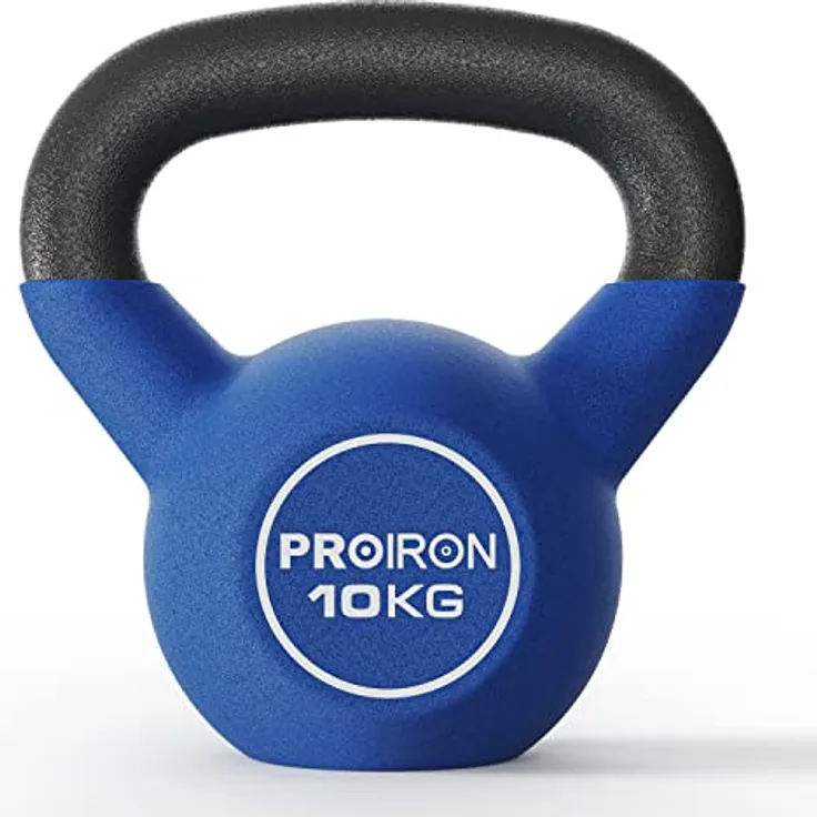 PROIRON Kettlebell, Kugelhantel mit hochwertiger Neoprene Coated, 10 kg | Bodenschonend | Schwunghantel Rundgewicht Neopren